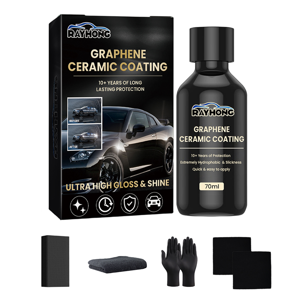 Nano Liquid Coating - 70มล. น้ำยาเคลือบผิวด้วยเทคโนโลยีนาโนเซรามิกและกราฟีนขั้นสูง ซุปเปอร์ไฮโดรโฟบิก น้ำยาบำรุงรักษา ให้ความเงางาม ปกป้องสีรถด้วยคุณสมบัติไล่น้ำ