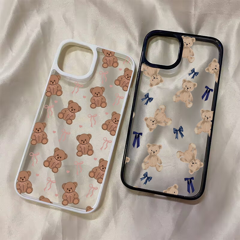 Samsung Galaxy A55 - เคสโทรศัพท์ลายหมีเท็ดดี้น่ารักพร้อมโบว์ สำหรับ Samsung Galaxy S26 Ultra