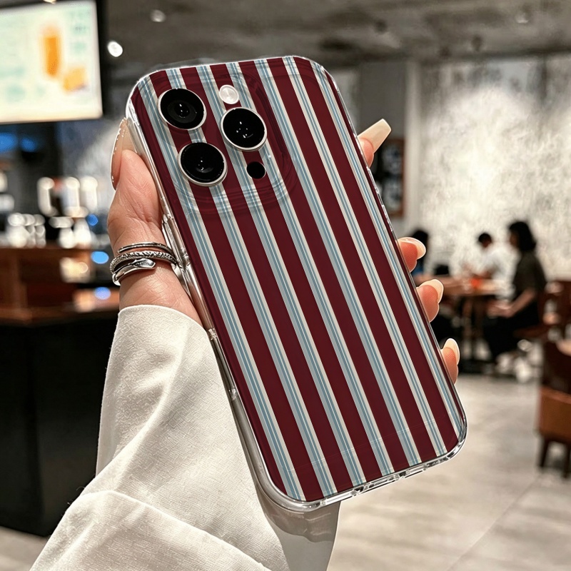 เคสโทรศัพท์นุ่มลายทางสีเบอร์กั - Apple Iphone 15 Pro Max บทวิจารณ์และราคา